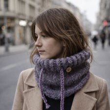 Komin otulacz ręcznie robiony alpaka jedwab