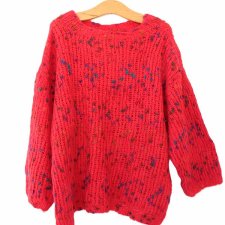 Sweter vintage czerwony melanż