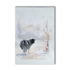 Akwarela ręcznie malowana "Zimowy spokój"