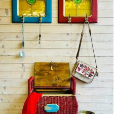 Unikatowy zestaw odnawianych mebli w stylu boho, półka GRATIS