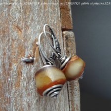 PANCAKES kolczyki z bursztynu  i srebra