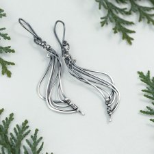 Black swan III - srebrne kolczyki w stylu Art Nouveau