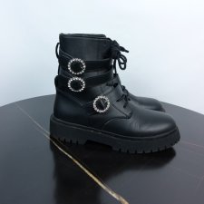 Zara botki ekoskóra / 39 25 cm