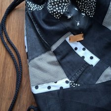 Energetyczny Patchworkowy Plecak Worek: Jeans & Klasyczna mieszanka