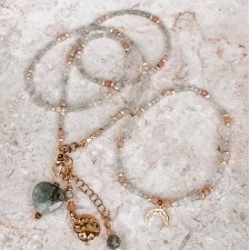 Biżuteria personalizowana  - Talizman - Labradoryt i kamień słoneczny BIŻUTERIA RĘCZNIE ROBIONA | DOMILKOWYDOMEK