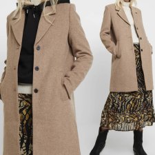 Klasyczny płaszcz wełniany NOOS  beż camel Selected Femme 38 M Hu108