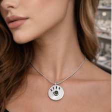 Wisiorek srebrny 925 z peridotem wisiorek mały