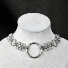 Surowy choker chainmaille – stal chirurgiczna, wodoodporny, custom rozmiar