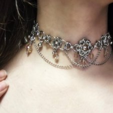 Choker elficki wrózkowy chainmaille s. chirurgiczna fantasy elf fairy