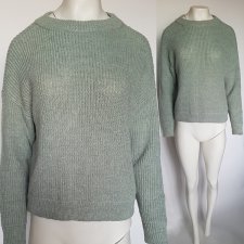 AWARE  krótki prosty oversizowy sweter z długimi rękawami XS S M Hu64