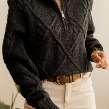 Grafitowy sweter S