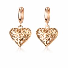 kolczyki ORNAMENT HEARTS- różowe złoto 18K