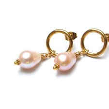 Pearls [peach] perły vol. 26 - kolczyki