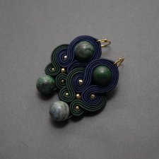 kolorowe klipsy sutasz z chryzokolą