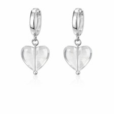 kolczyki CRYSTAL CLEAR HEARTS- srebro925 i kryształ górski