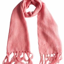 Szal vintage pudrowy struktura