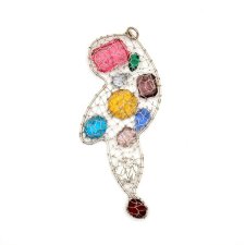 Naszyjnik wisior art deco abstrakcja szkło