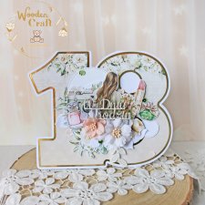 Kartka urodzinowa na 18 urodziny, kartka cyferka "Simple Story1" GOTOWA