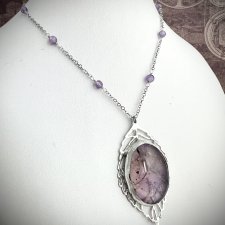 Naszyjnik Ametystowy liść