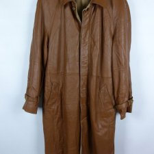 Beged-Or / Wool & Cashmere skórzany płaszcz vintage miękka skóra XXL