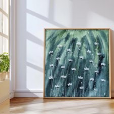 Oryginalna akwarela 20x20cm. Białe kwiaty