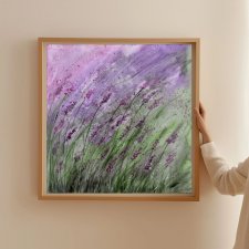 Oryginalna akwarela 20x20cm. Lawenda