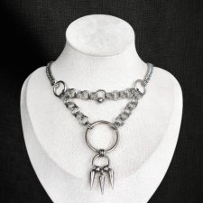 Goth industrial necklace stal chirurgiczna kolce handmade edgy y2k