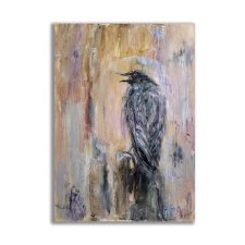Obraz olejny ręcznie malowany "Kruk"