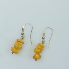 srebrne kolczyki "jantar"