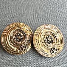 Vintage jewelry ❤ Eivind Hillestad - projekt Kari Sløtte ❤ Modernist Norway Solid Bronze Earrings, lata 70-te. ❤ Projektowa biżuteria