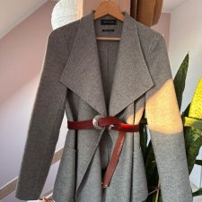 Massimo Dutti szara narzutka marynarka kaszmir wełna S