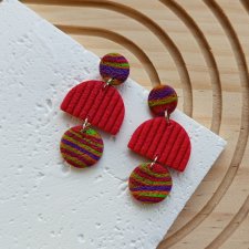 "Frida" - kolczyki z gliny polimerowej.