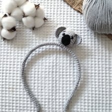 szydełkowa opaska do włosów koala