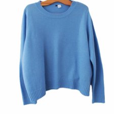 Sweter vintage ciepły niebieski H&M