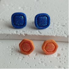 "Luna I" - kolczyki sztyfty z gliny polimerowej - zestaw 2 pary