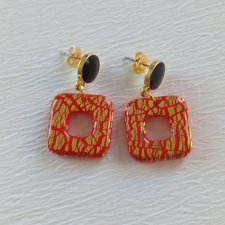 "Elektra II" - kolczyki z gliny polimerowej.