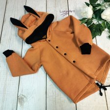 Bluza rozpinana z uszami, ruda r.104 i 116