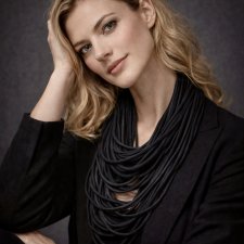 Naszyjnik dzianinowy - czarny (uniksex)