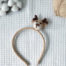 szydełkowa opaska do włosów jelonek, jeleń