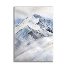 Alpy. Góry. Akwarela ręcznie malowana pejzaż górski