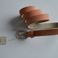 pasek NILE 75 skóra naturalna nubuk brzoskwiniowy wąski