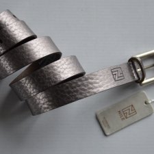 pasek NILE 75 skóra naturalna metaliczny