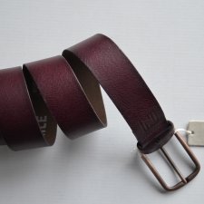 pasek NILE 75 skóra naturalna nubuk kolor wina