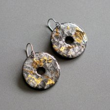 Złoto-srebrne kolczyki koła