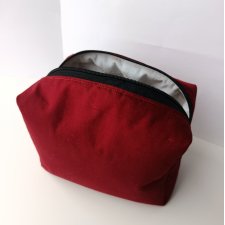 Kosmetyczka duża materiałowa czerwona