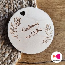 plakietka do sesji brzuszkowej - Czekamy na Ciebie