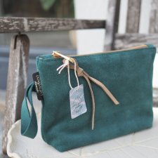 MORSKA KOSMETYCZKA SASZETKA SKÓRZANA ZAMSZOWA KLARA | STYL VINTAGE | DOMILKOWYDOMEK