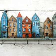 Drewniany wieszak na ubrania - Kolorowa Starówka