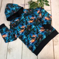 Bluza z kapturem w dinozaury r.104