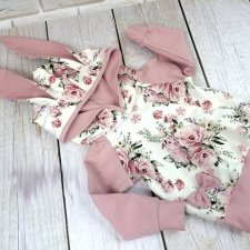 Bluza z kapturem i uszami, bukieciki. r.92
